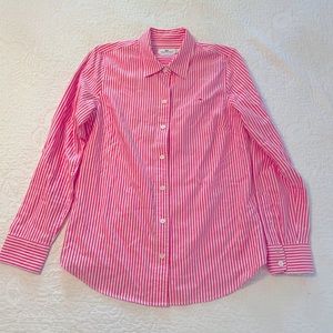 Vineyard Vines Women’s Pink And White Striped Button Down Shirt